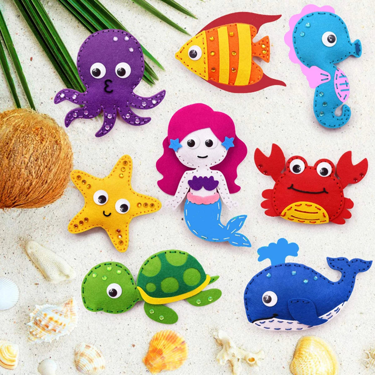 Kids Sea Animals Sewing Kit – Felt Plush Craft Set