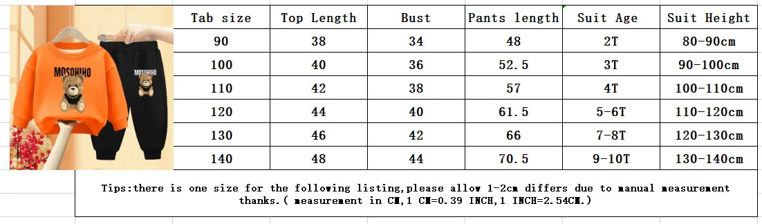 Kids Spring/Autumn Hoodie & Pants Set – 2PCS Cotton Outfit