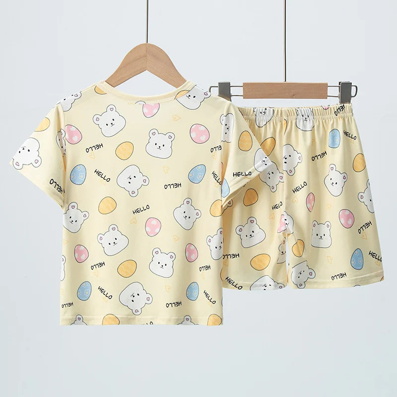 2-Piece Kids Summer Set – Short Sleeve Top & Shorts