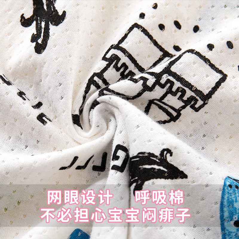 Kids Summer Pajama Set – Dinosaur Cartoon Vest & Shorts