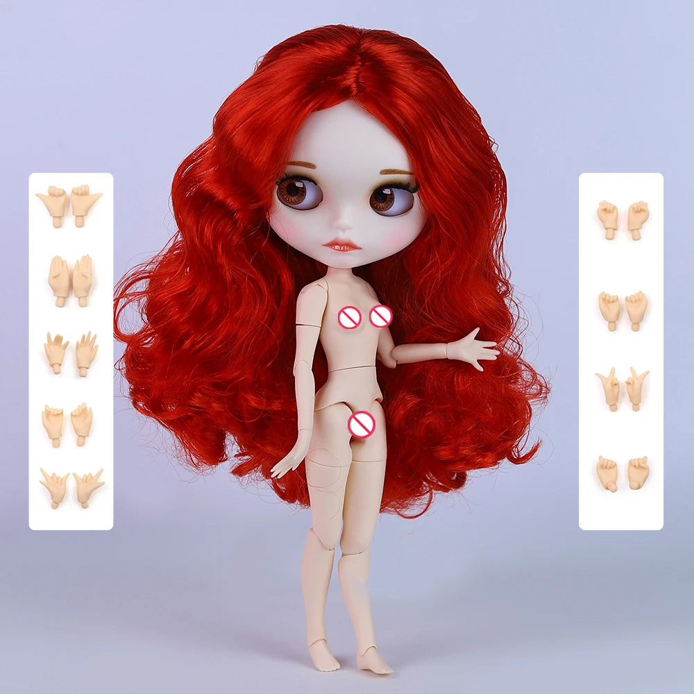 ICY DBS Blyth Doll Joint Body 30CM BJD Toy White Shiny Face and frosted Face with Extra Hands AB and Panel 1/6 DIY Fashion Doll