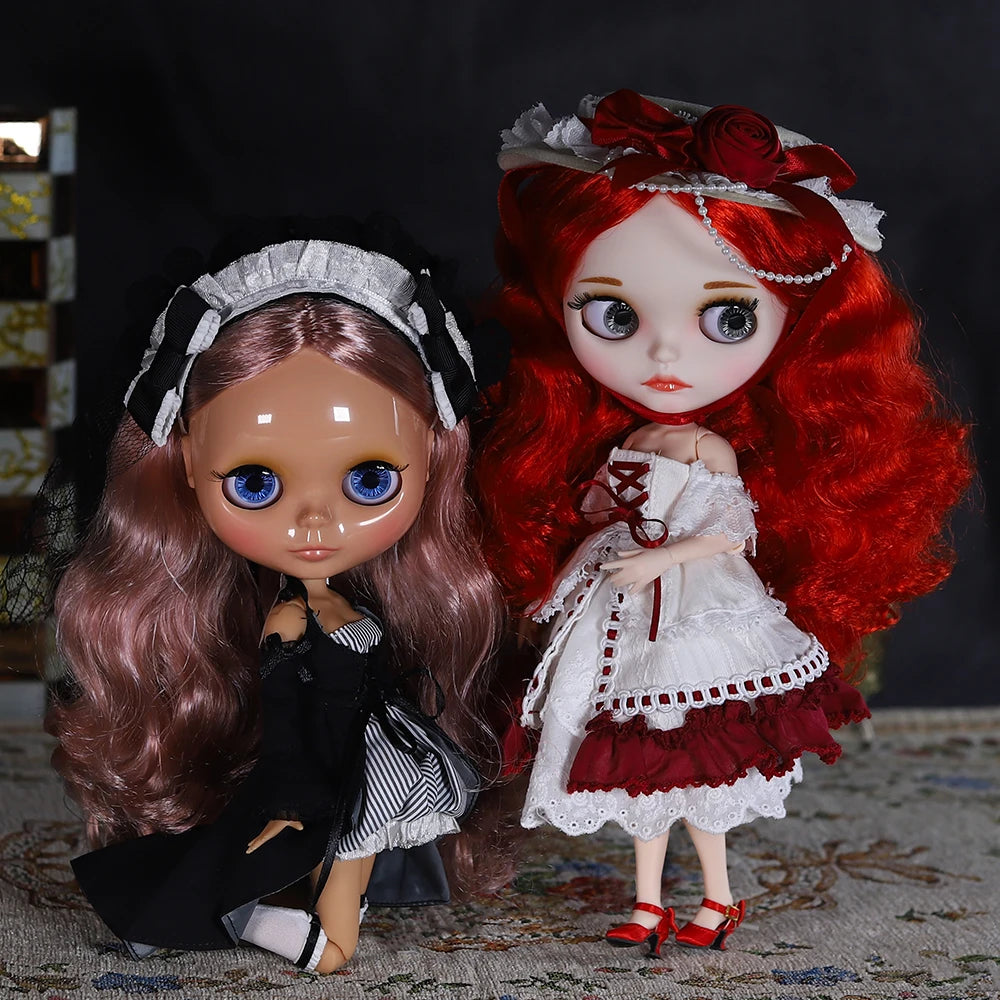 ICY DBS Blyth Doll Joint Body 30CM BJD Toy White Shiny Face and frosted Face with Extra Hands AB and Panel 1/6 DIY Fashion Doll