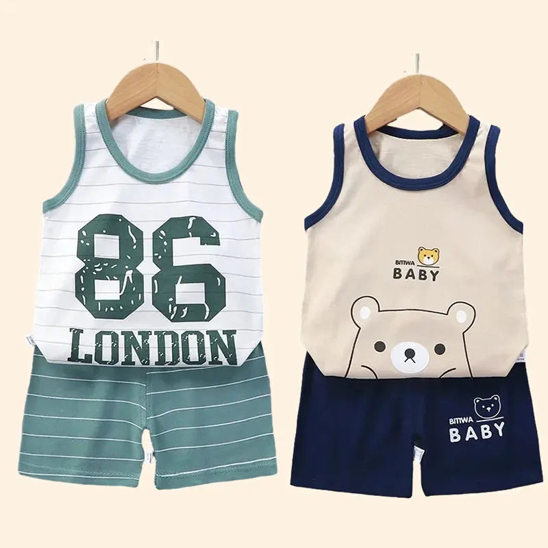Kids Summer Vest & Shorts Set – Cotton Sleeveless Outfit