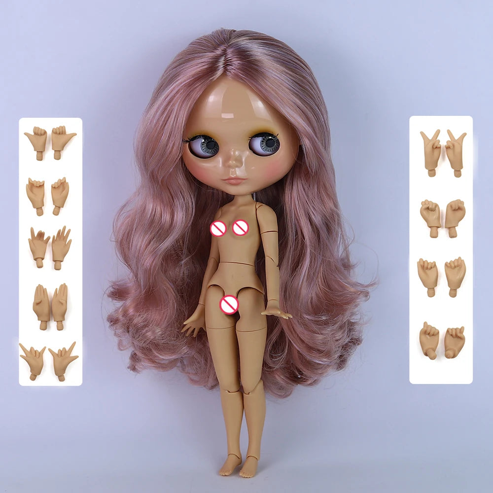 ICY DBS Blyth Doll Joint Body 30CM BJD Toy White Shiny Face and frosted Face with Extra Hands AB and Panel 1/6 DIY Fashion Doll