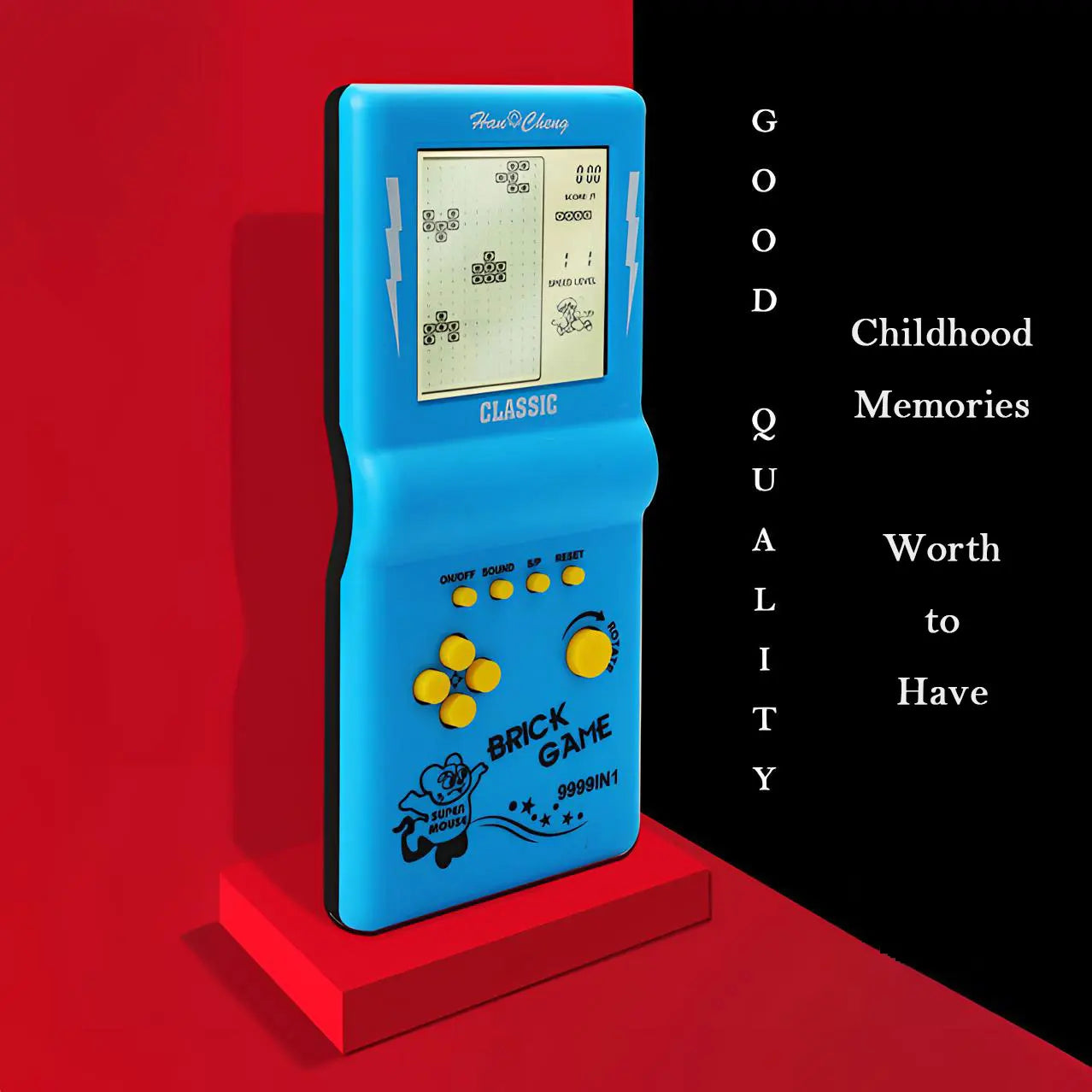Classic Retro Handheld Tetris Game Console – Large Screen