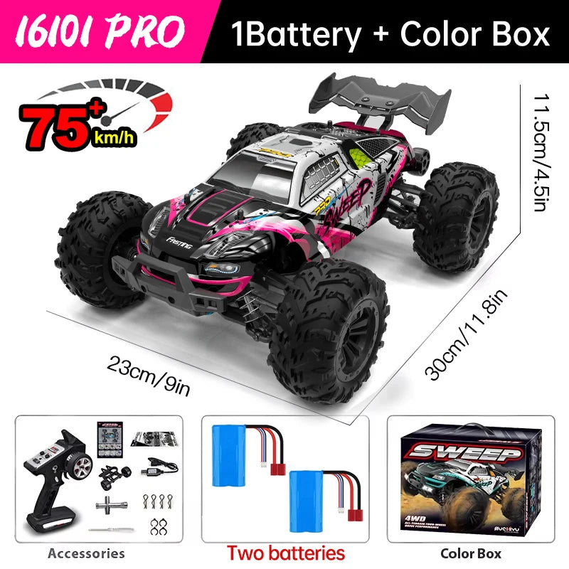WLtoys 16101 Pro – 1/16 Scale 4WD High-Speed RC Car with LED Lights
