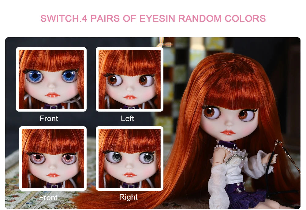 ICY DBS Blyth Doll Joint Body 30CM BJD Toy White Shiny Face and frosted Face with Extra Hands AB and Panel 1/6 DIY Fashion Doll