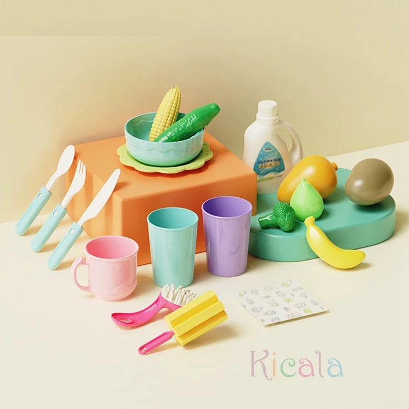 Kids Electric Dishwasher Toy – Pretend Play Kitchen Set