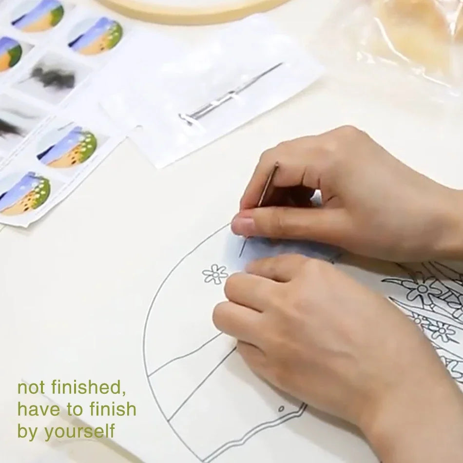 DIY Wool Felting Kit – Hot Air Balloon Handmade Picture