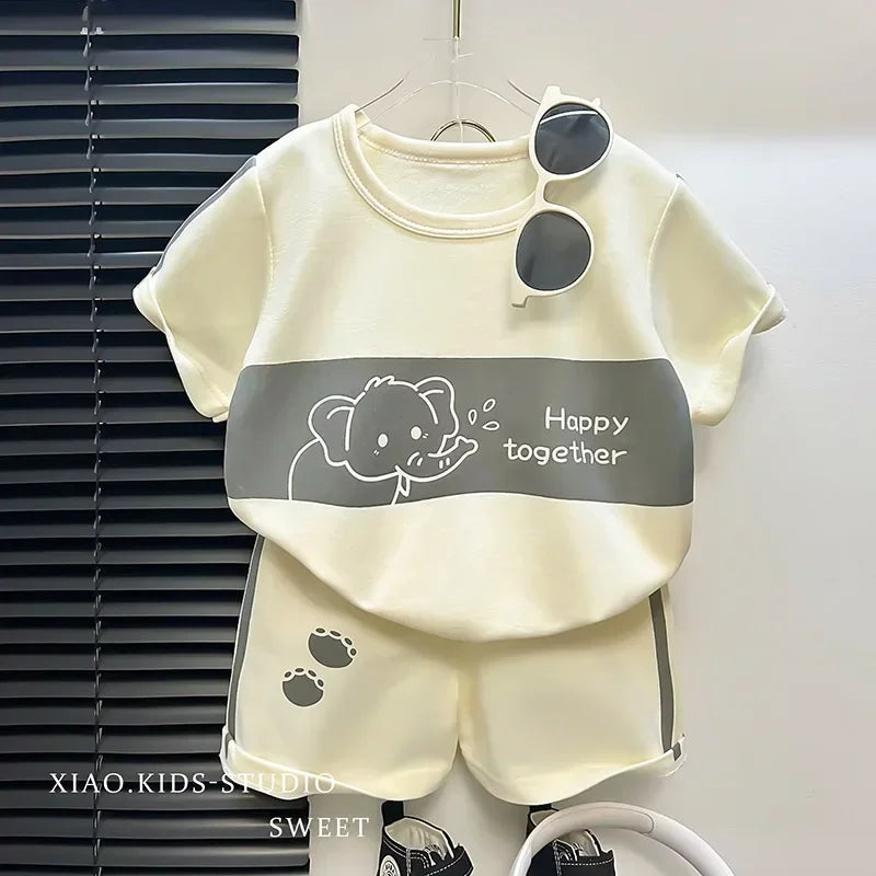 Kids Cotton Summer Set – Short Sleeve Top & Shorts