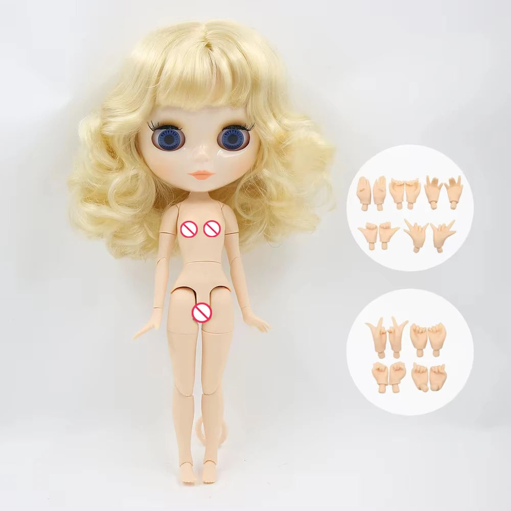 ICY DBS Blyth Doll Joint Body 30CM BJD Toy White Shiny Face and frosted Face with Extra Hands AB and Panel 1/6 DIY Fashion Doll