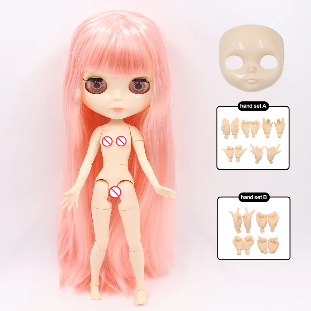 ICY DBS Blyth Doll Joint Body 30CM BJD Toy White Shiny Face and frosted Face with Extra Hands AB and Panel 1/6 DIY Fashion Doll