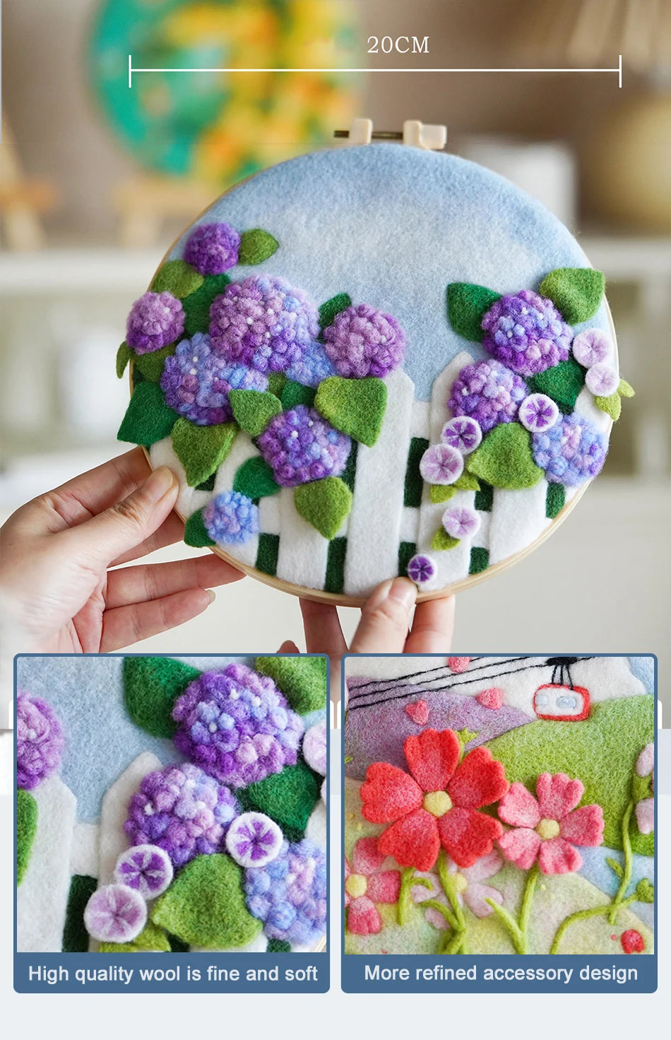DIY Wool Felting Kit – Hot Air Balloon Handmade Picture