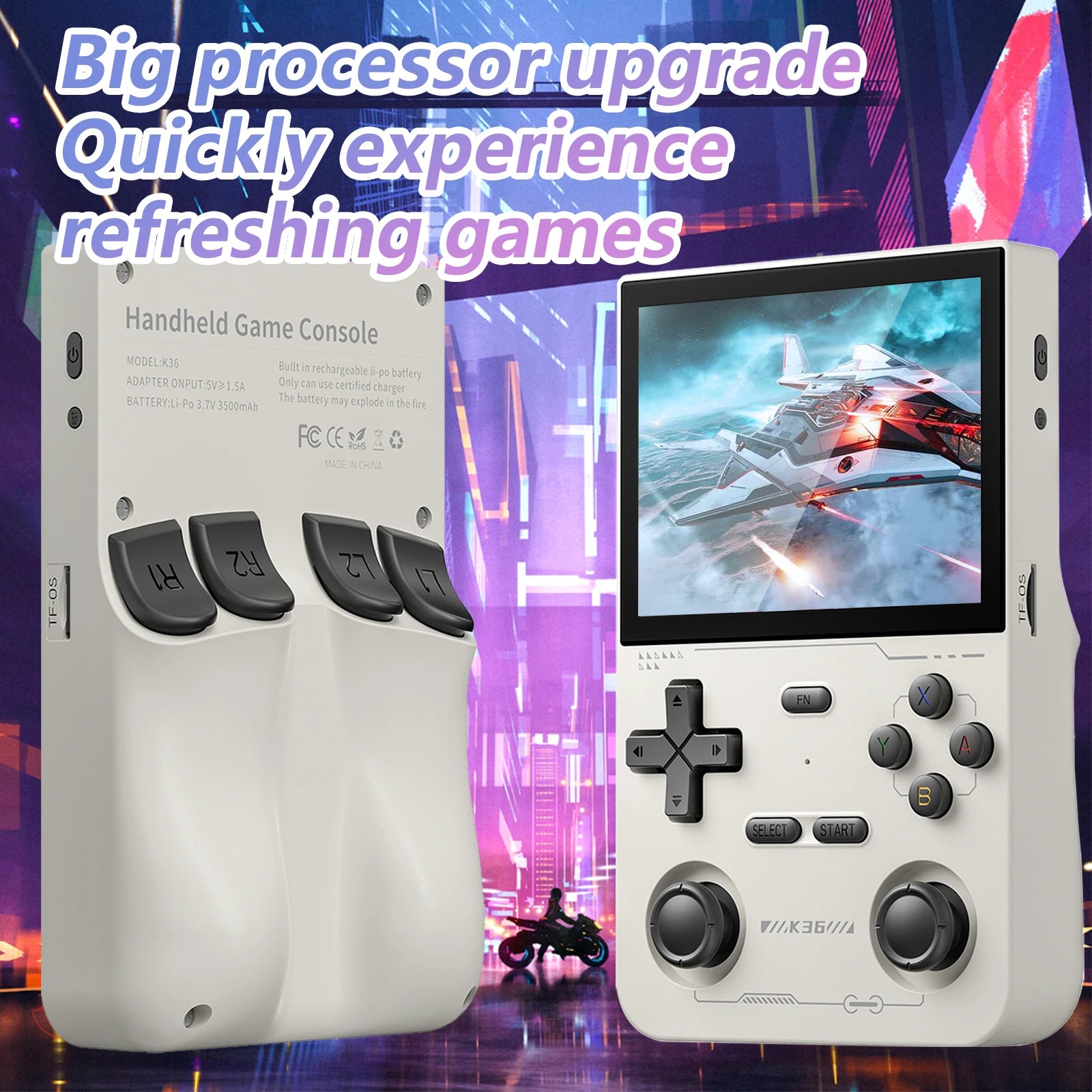 GAMINJA K36 Handheld Game Console – 3.5" IPS Screen