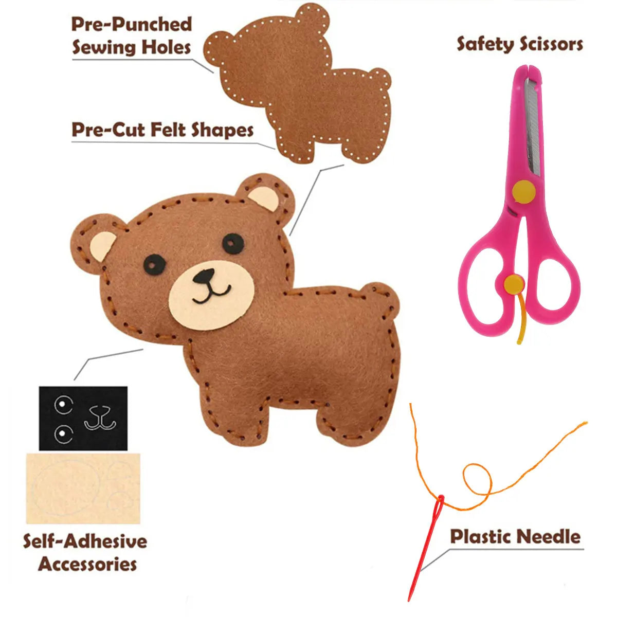 DIY Felt Animal Sewing Kit – Forest Creatures Plush Craft for Kids