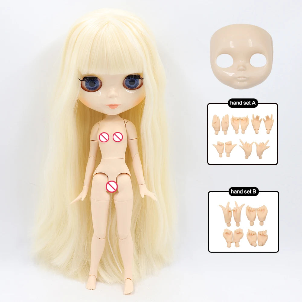 ICY DBS Blyth Doll Joint Body 30CM BJD Toy White Shiny Face and frosted Face with Extra Hands AB and Panel 1/6 DIY Fashion Doll