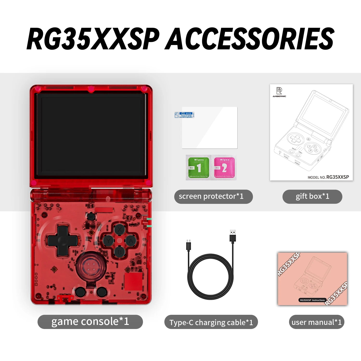 ANBERNIC RG35XXSP Flip Game Console – 3.5" IPS Screen