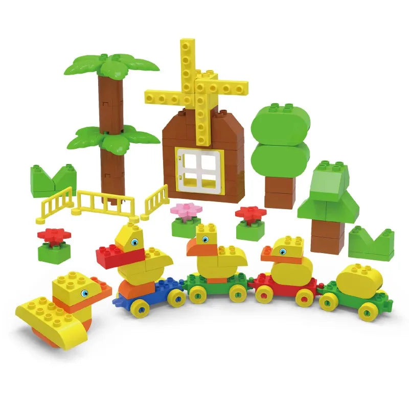 Stacking Train & Duck Farm Building Blocks – 94PCS Toddler Toy