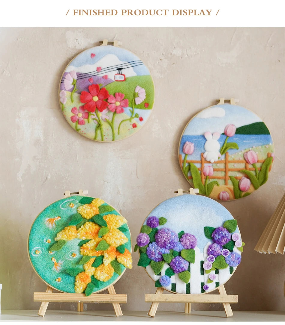 DIY Wool Felting Kit – Hot Air Balloon Handmade Picture