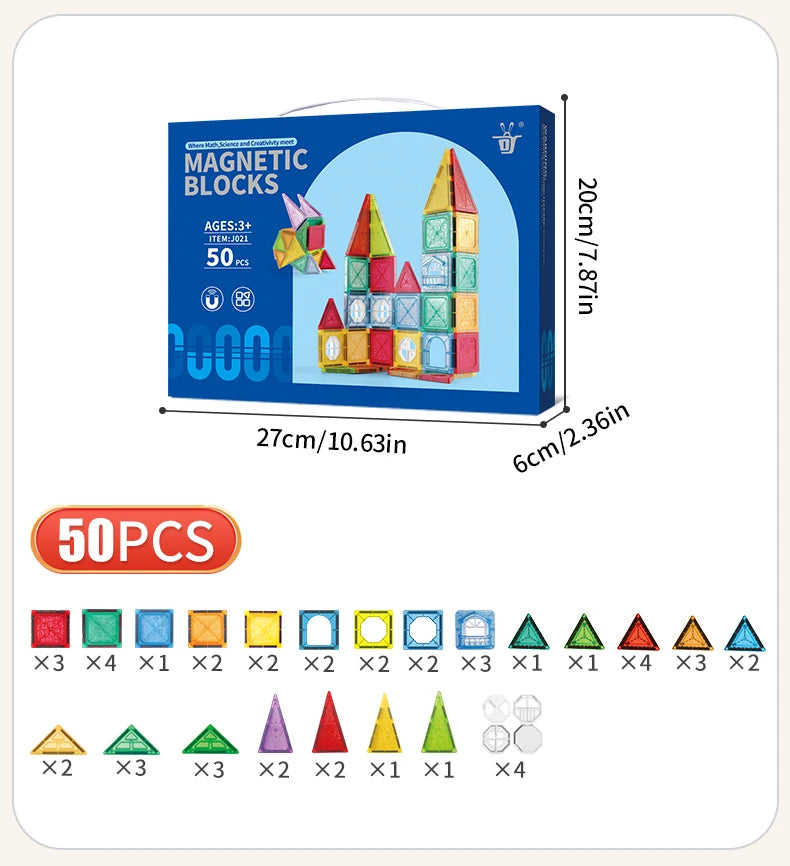 Magnetic Tiles Building Blocks – STEM Toy for Kids 3-8