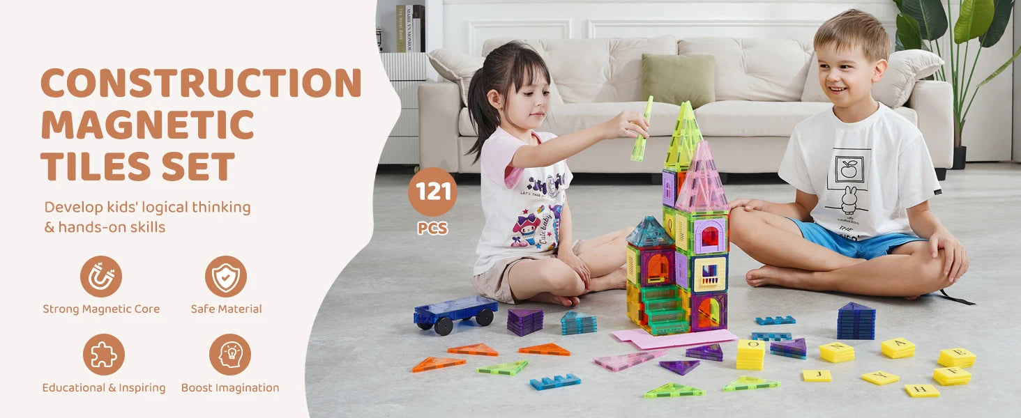 SucceBuy 121PCS Magnetic Building Blocks