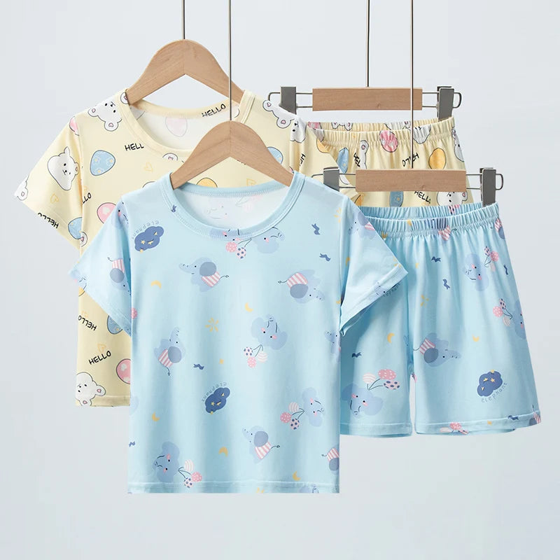 2-Piece Kids Summer Set – Short Sleeve Top & Shorts