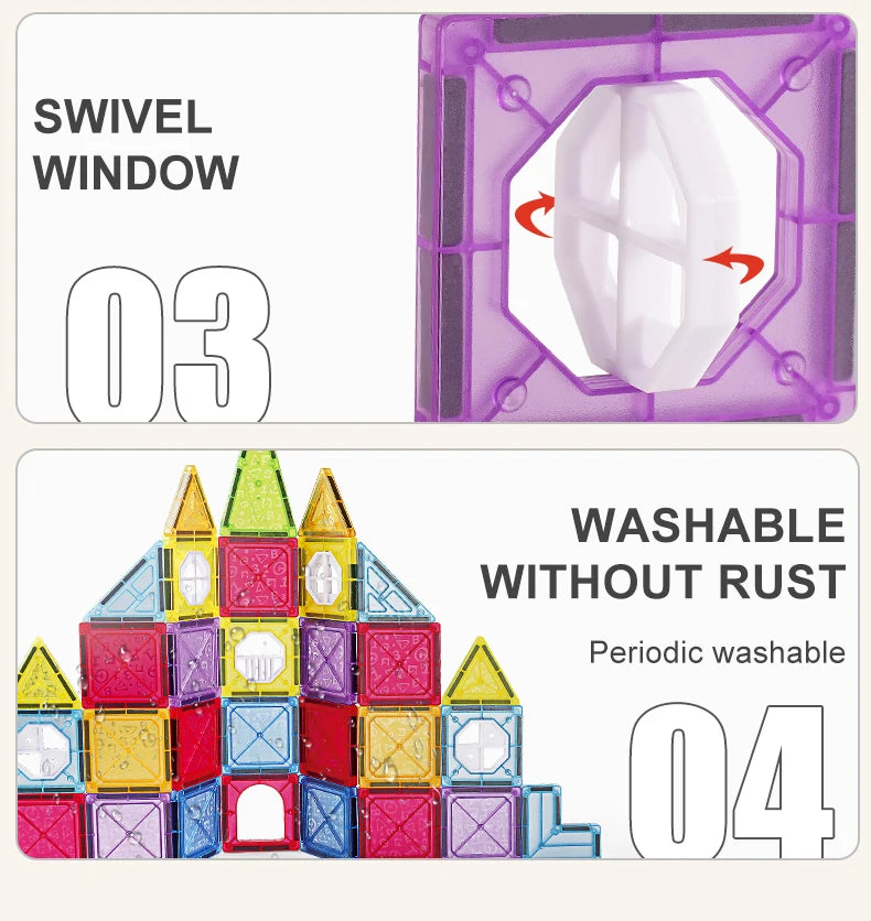 Magnetic Tiles Building Blocks – STEM Toy for Kids 3-8