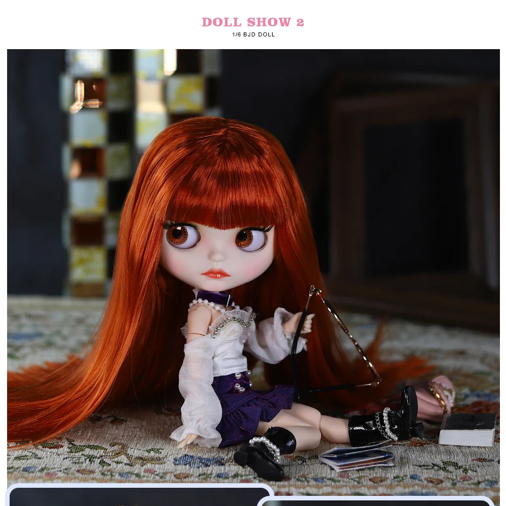 ICY DBS Blyth Doll Joint Body 30CM BJD Toy White Shiny Face and frosted Face with Extra Hands AB and Panel 1/6 DIY Fashion Doll