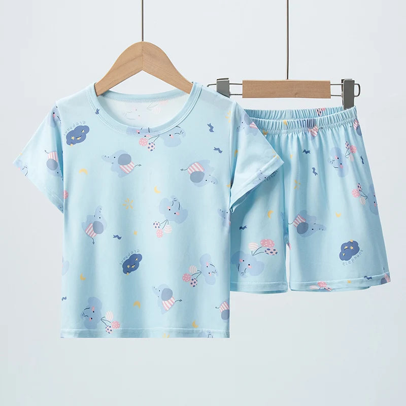 2-Piece Kids Summer Set – Short Sleeve Top & Shorts