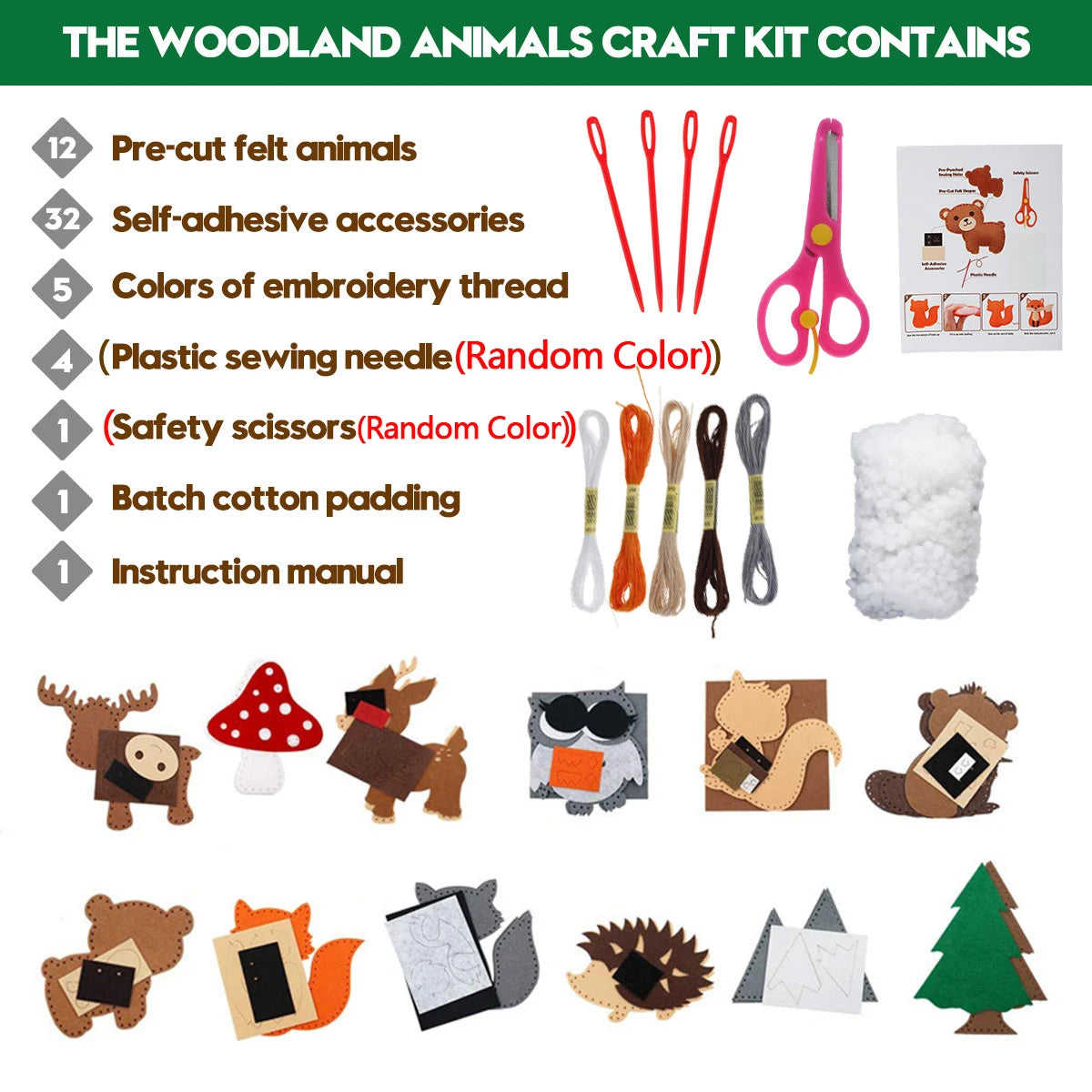 DIY Felt Animal Sewing Kit – Forest Creatures Plush Craft for Kids