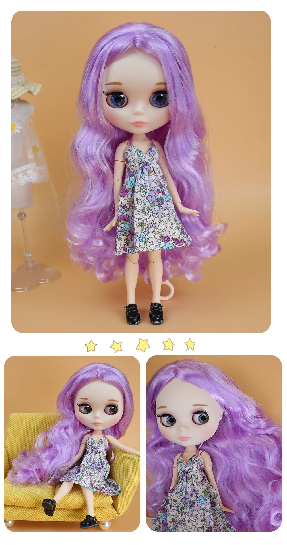 ICY DBS Blyth Doll Joint Body 30CM BJD Toy White Shiny Face and frosted Face with Extra Hands AB and Panel 1/6 DIY Fashion Doll