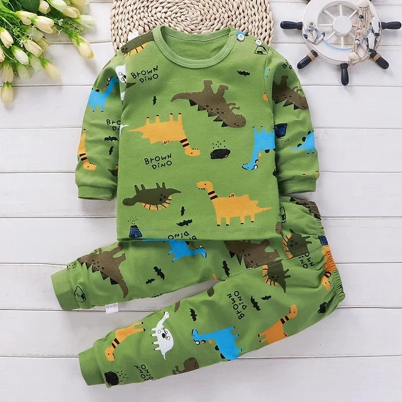 Kids Cotton Clothing Set – Autumn/Winter Pants & Sleepwear