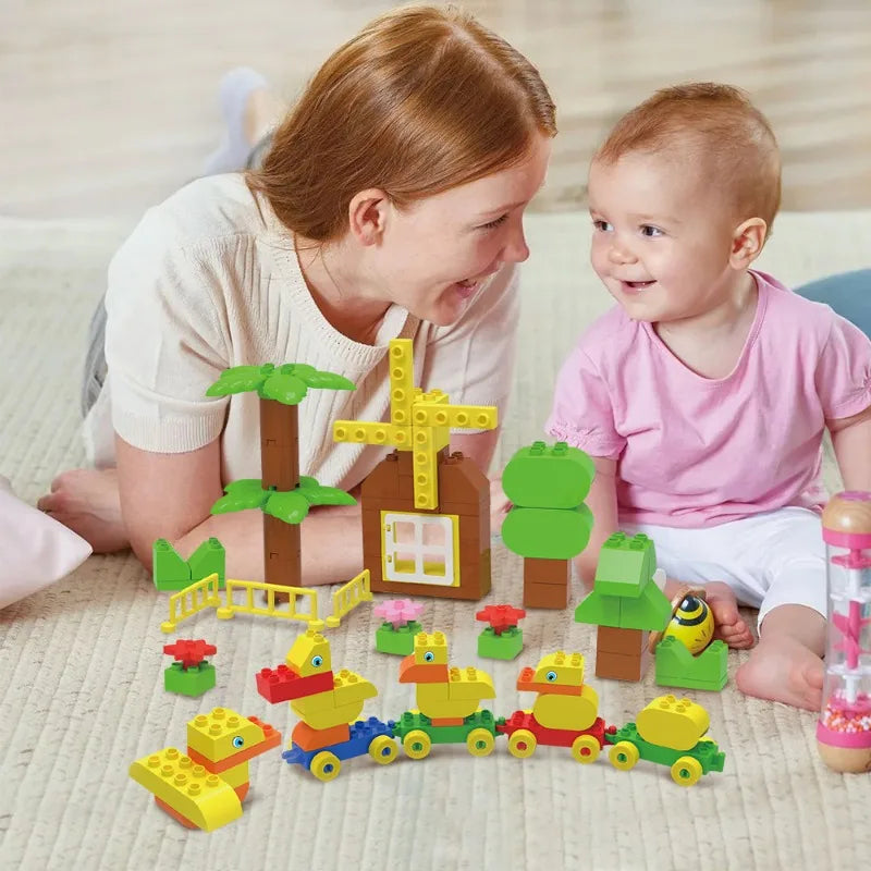 Stacking Train & Duck Farm Building Blocks – 94PCS Toddler Toy