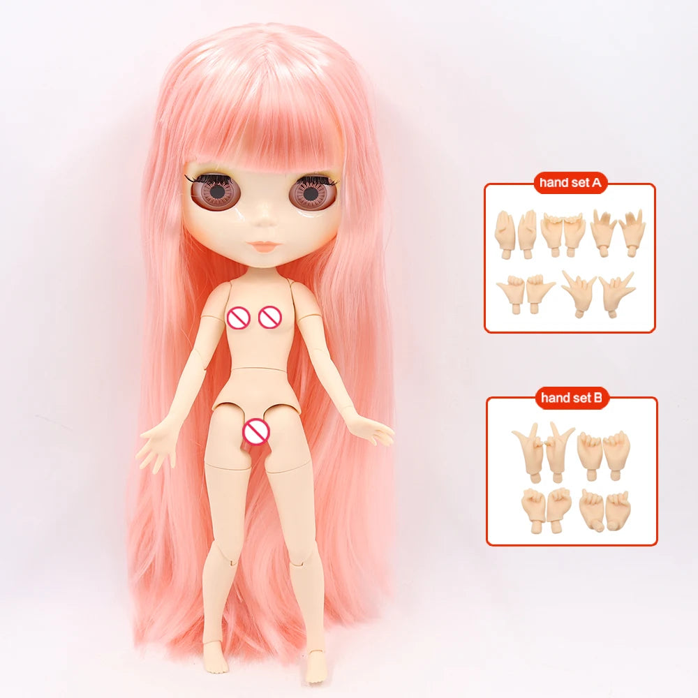 ICY DBS Blyth Doll Joint Body 30CM BJD Toy White Shiny Face and frosted Face with Extra Hands AB and Panel 1/6 DIY Fashion Doll