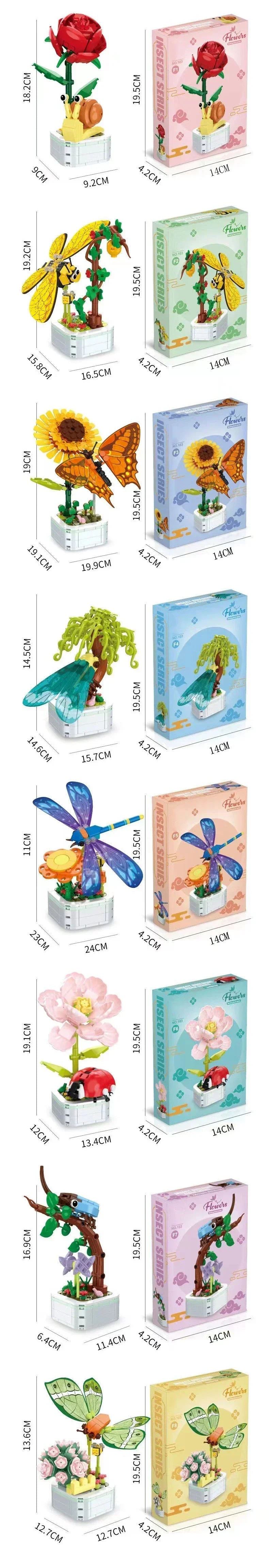 Insect & Flower Building Blocks – DIY Succulent Bouquet Toy