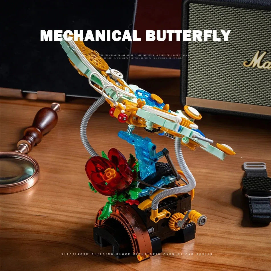 576PCS MOC Mechanical Butterfly – Biomimetic Steampunk Insect Model