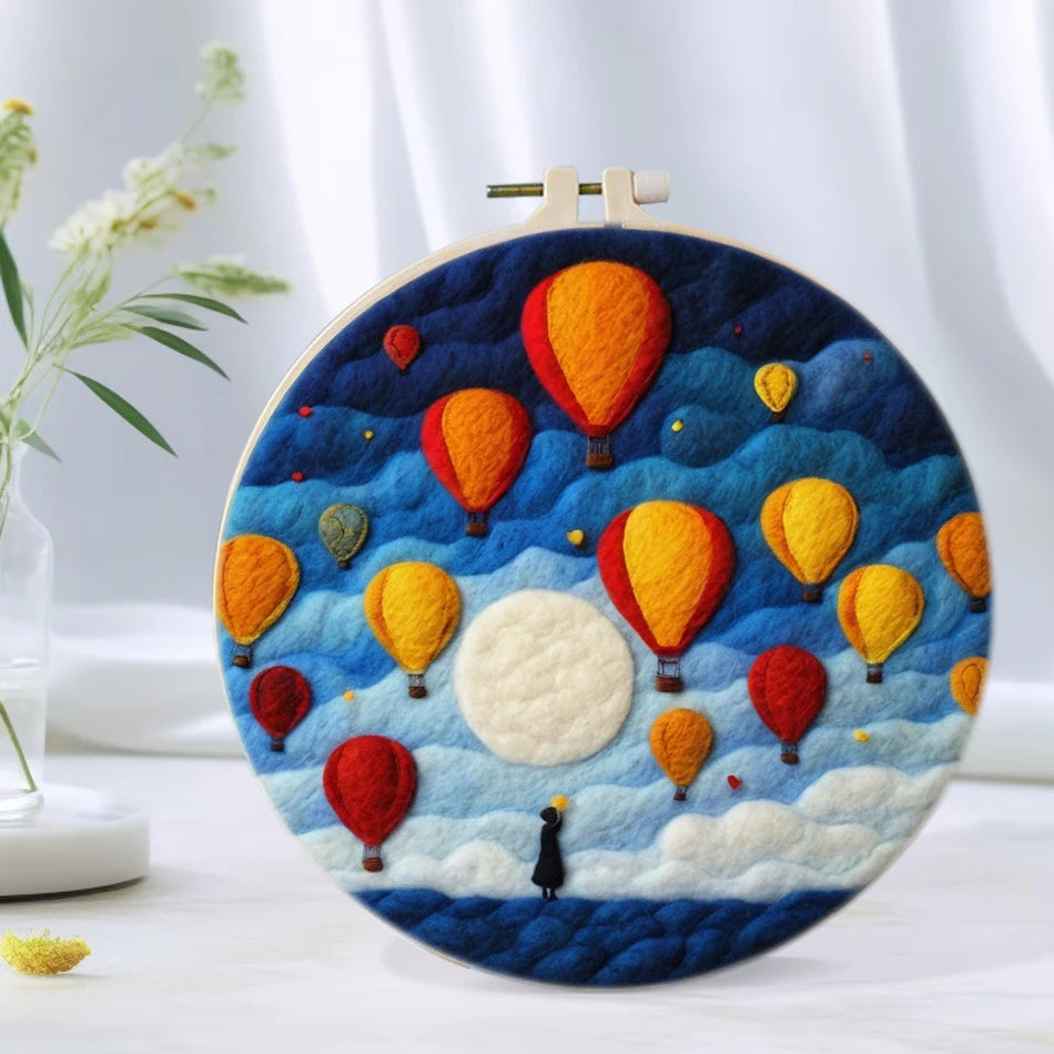 DIY Wool Felting Kit – Hot Air Balloon Handmade Picture
