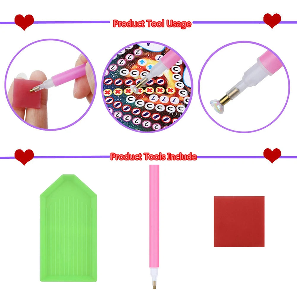 DIY 2D Diamond Art Kit – Flat Hanging Pendant Decoration