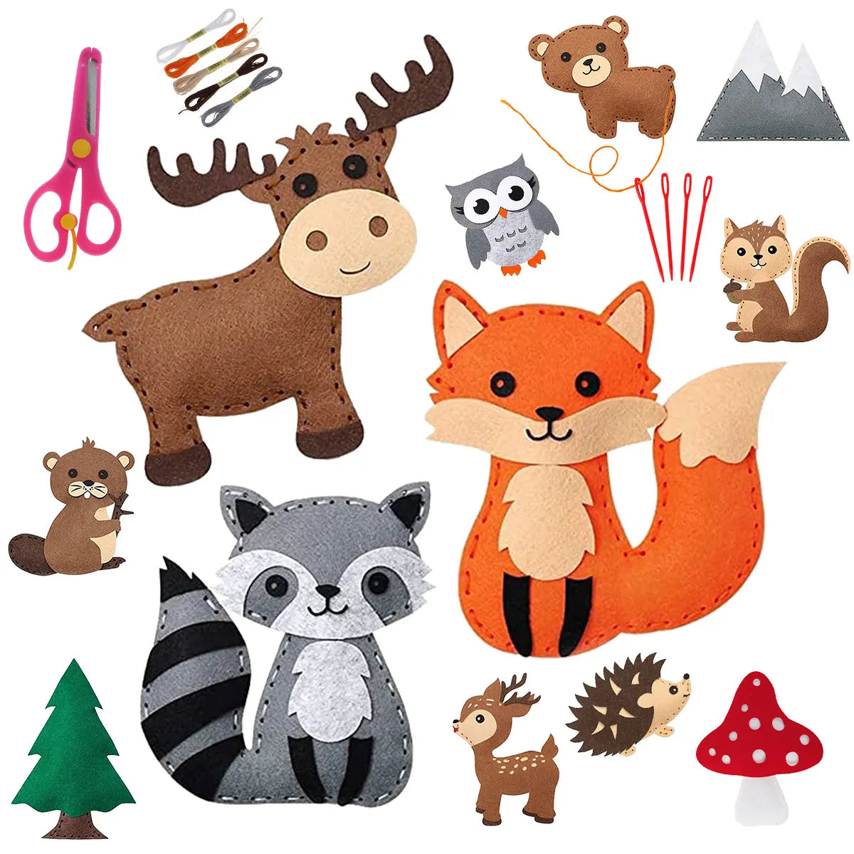 DIY Felt Animal Sewing Kit – Forest Creatures Plush Craft for Kids