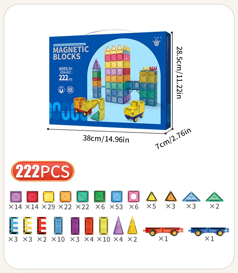 Magnetic Tiles Building Blocks – STEM Toy for Kids 3-8