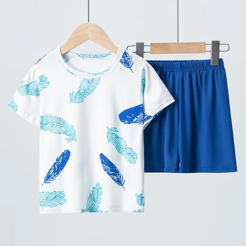 2-Piece Kids Summer Set – Short Sleeve Top & Shorts