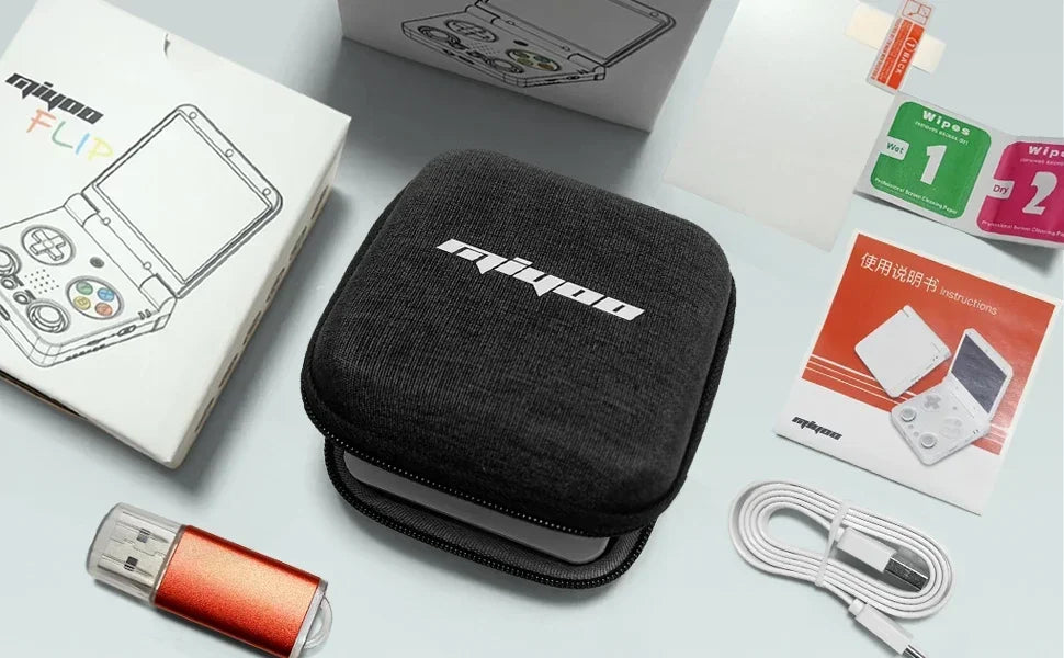 MIYOO Flip V2 Handheld Game Console – 3.5" IPS Screen
