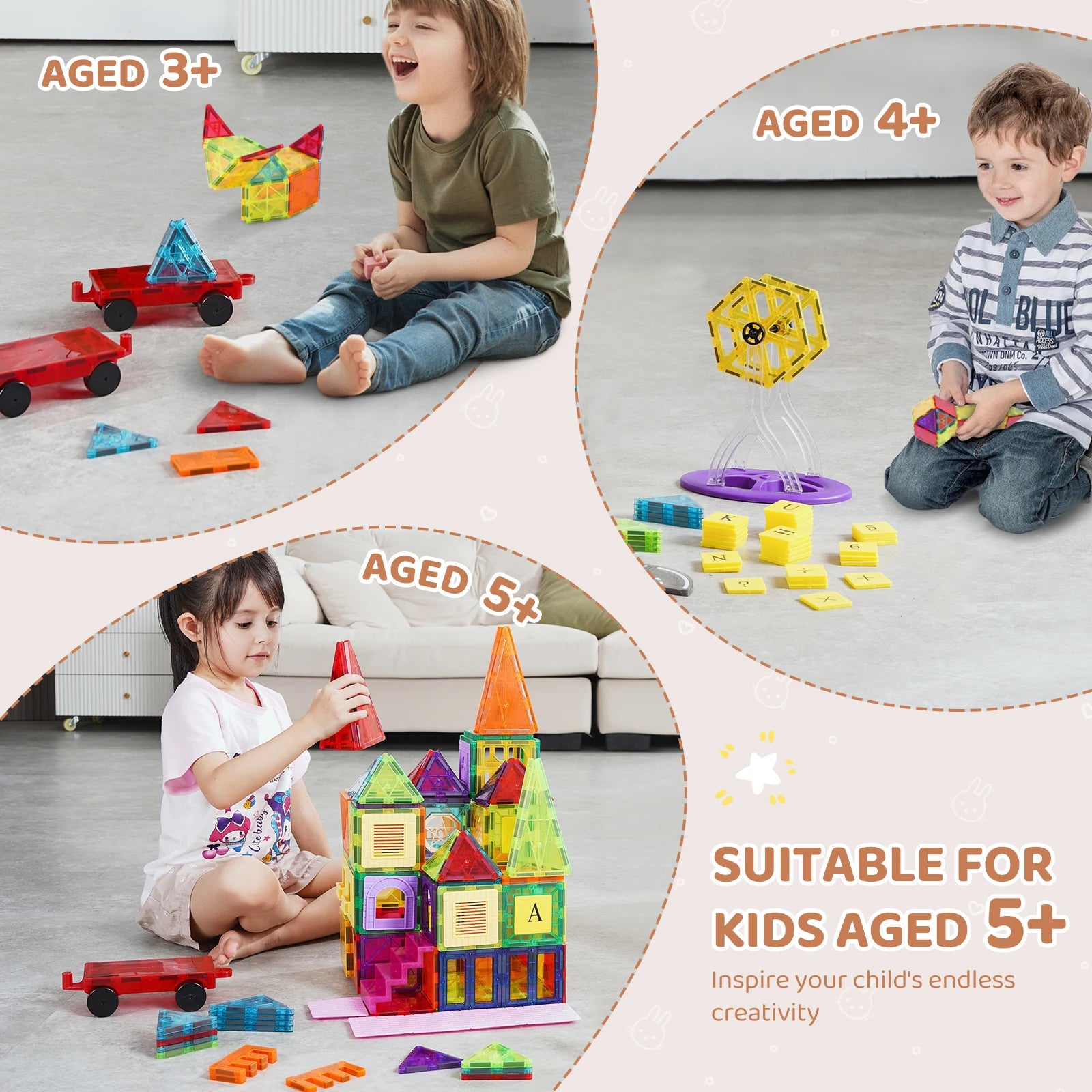 SucceBuy 181PCS Magnetic Tiles – Montessori Building Blocks