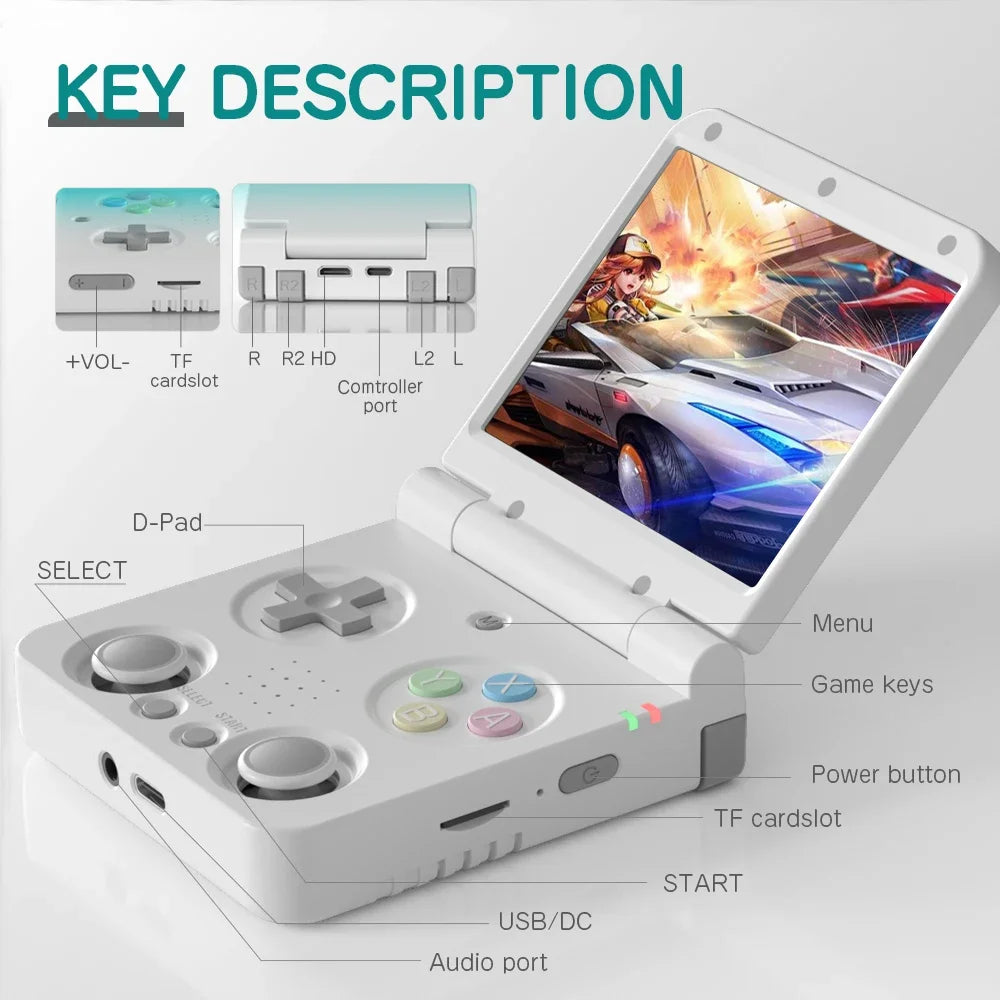 MIYOO Flip V2 Handheld Game Console – 3.5" IPS Screen