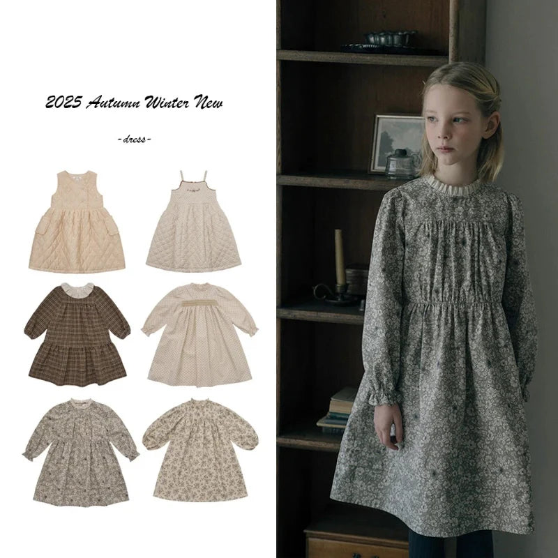 Girls Long Sleeve Floral Dress