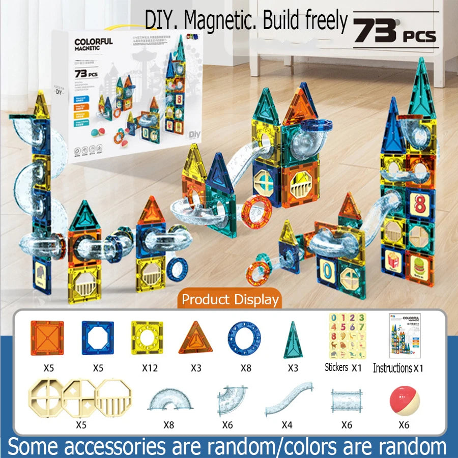 73PCS Magnetic Pipe Building Blocks – Educational Playset for Kids