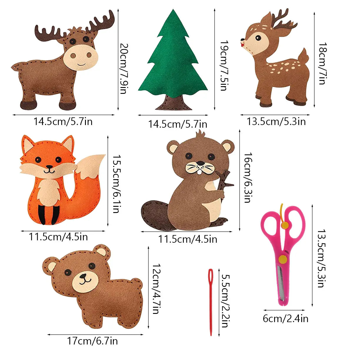 DIY Felt Animal Sewing Kit – Forest Creatures Plush Craft for Kids