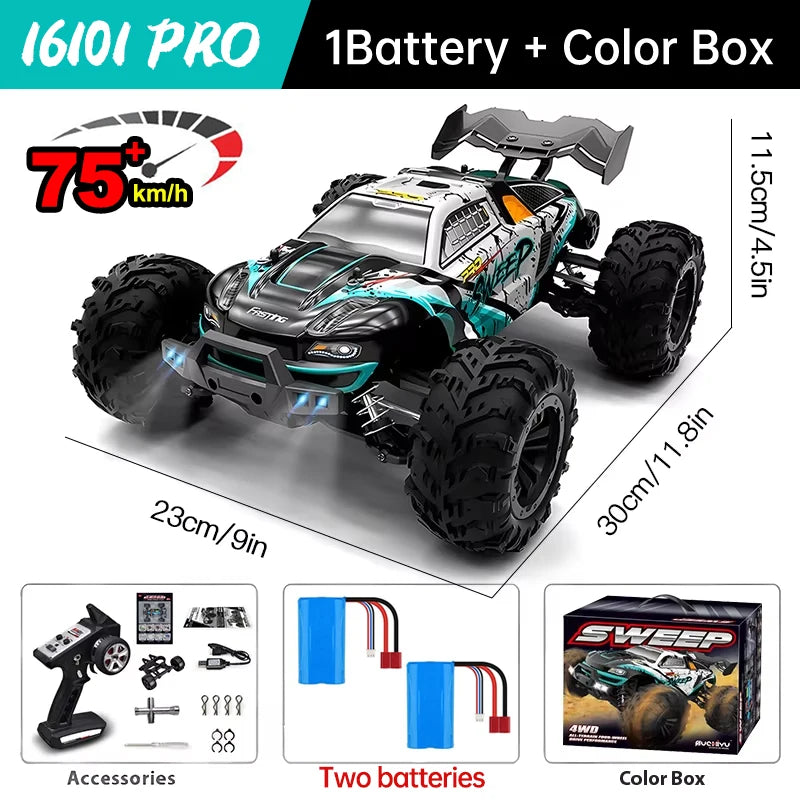 WLtoys 16101 Pro – 1/16 Scale 4WD High-Speed RC Car with LED Lights
