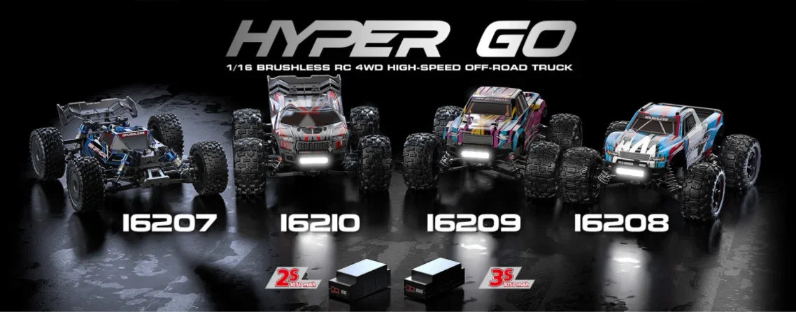 MJX Hyper Go 16208 Brushless RC Car – 1/16 Scale 4WD Pickup Truck