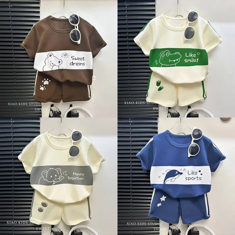 Kids Cotton Summer Set – Short Sleeve Top & Shorts